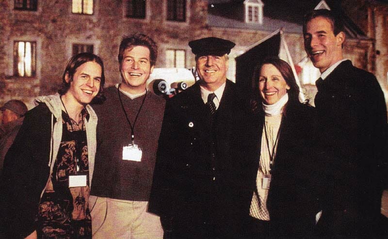 Frank Abagnale and family at the Place Royale, Quebec City, Canada on the set of  the movie "Catch Me If You Can"